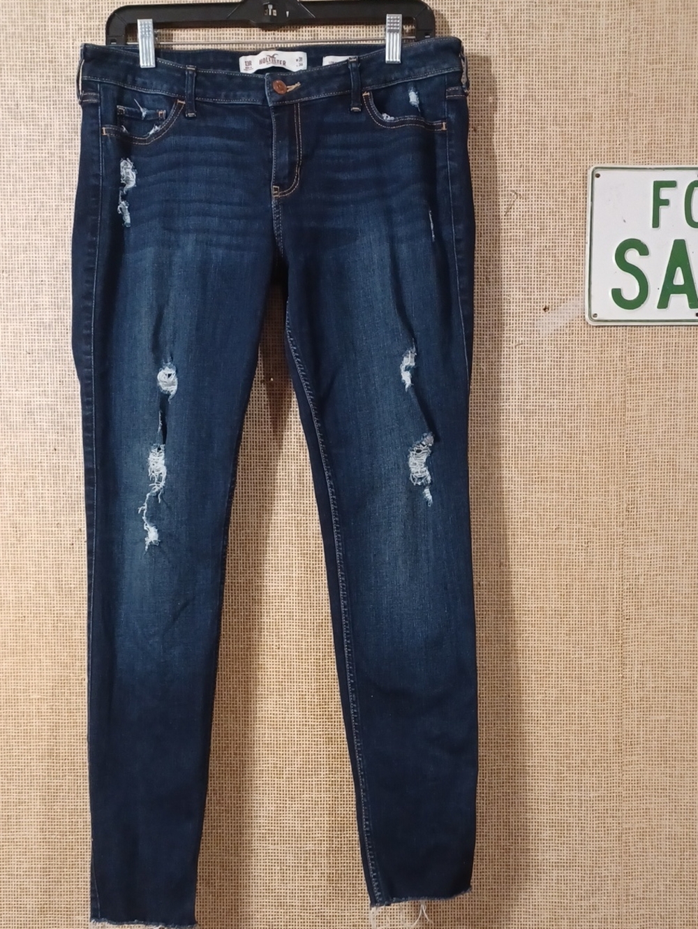 Hollister Dark Blue Distressed Skinny Jeans